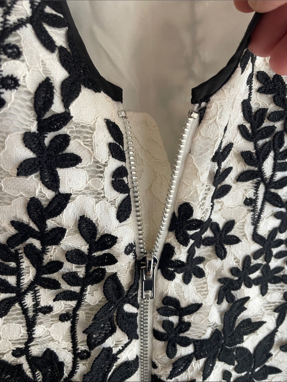 BCBGMaxazria Floral Embroidered Lace Peplum Top - Picture 9 of 16